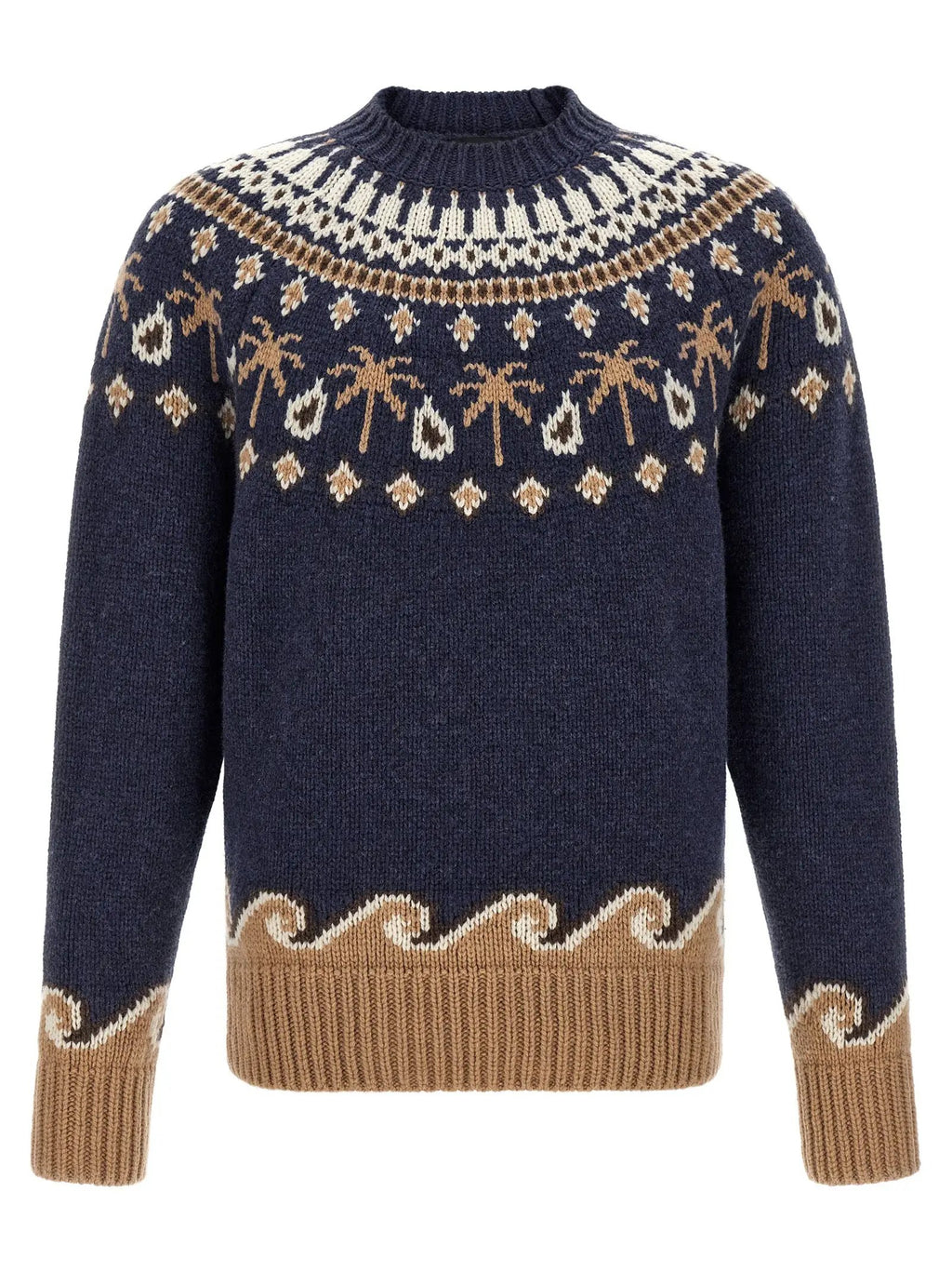 Alanui Blue Virgin Wool Cardigan