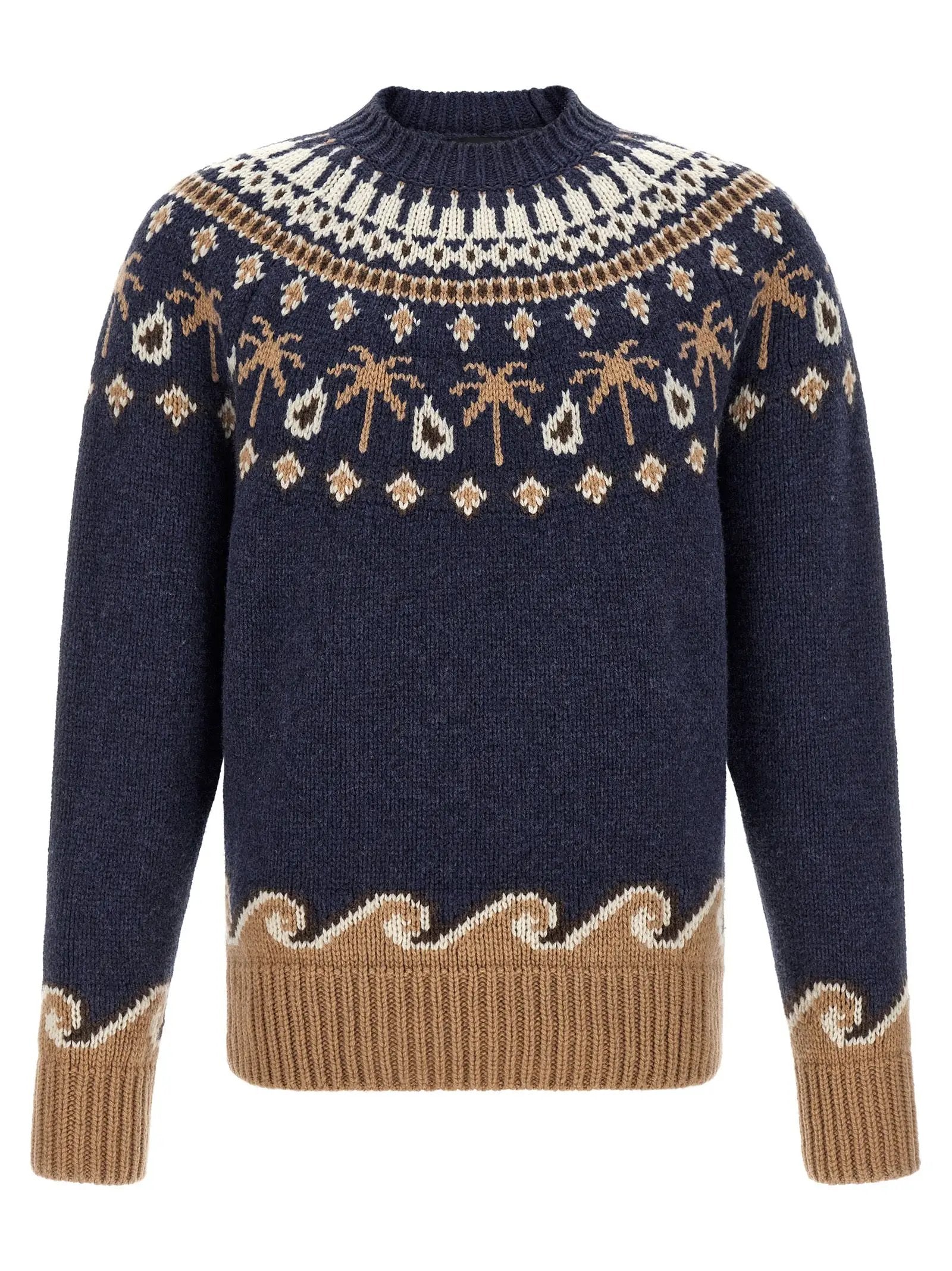 Alanui Blue Virgin Wool Cardigan