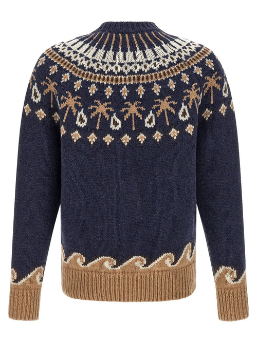 Alanui Blue Virgin Wool Cardigan