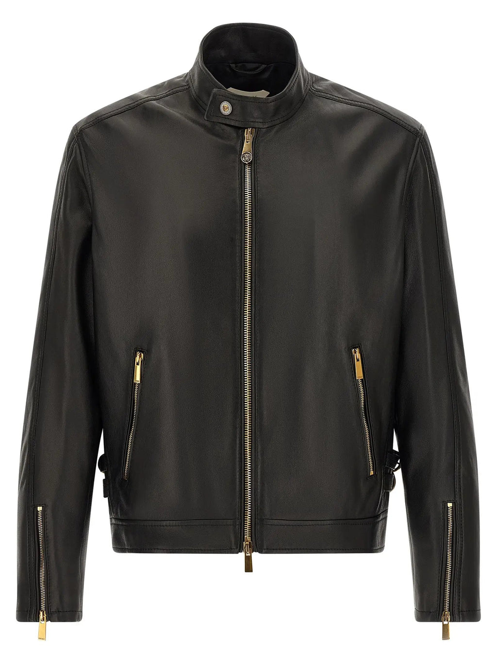 Versace Black Lamb Leather Leather Jacket