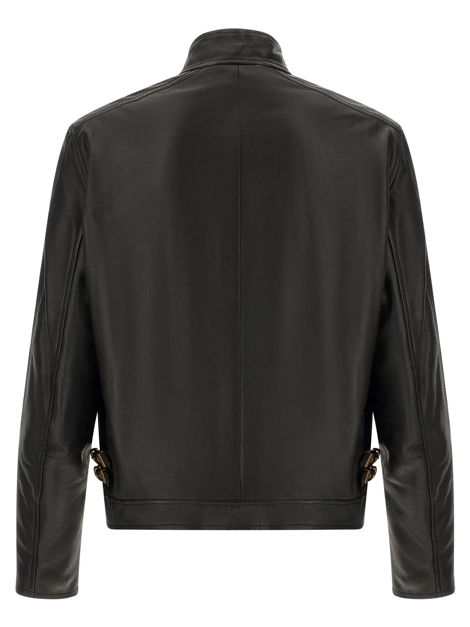 Versace Black Lamb Leather Leather Jacket