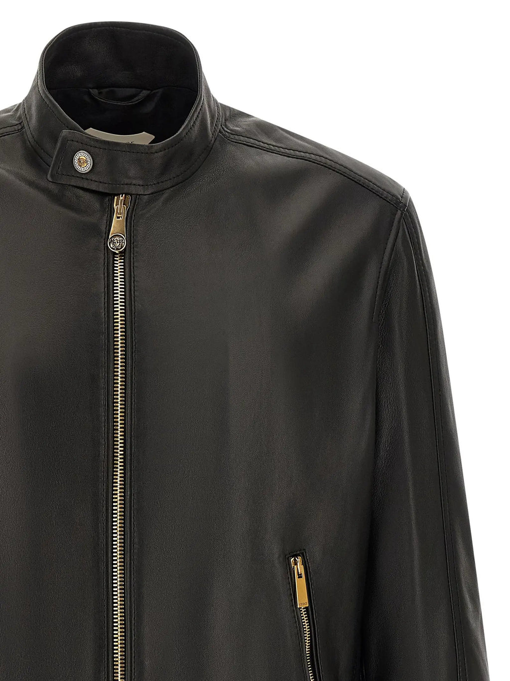 Versace Black Lamb Leather Leather Jacket
