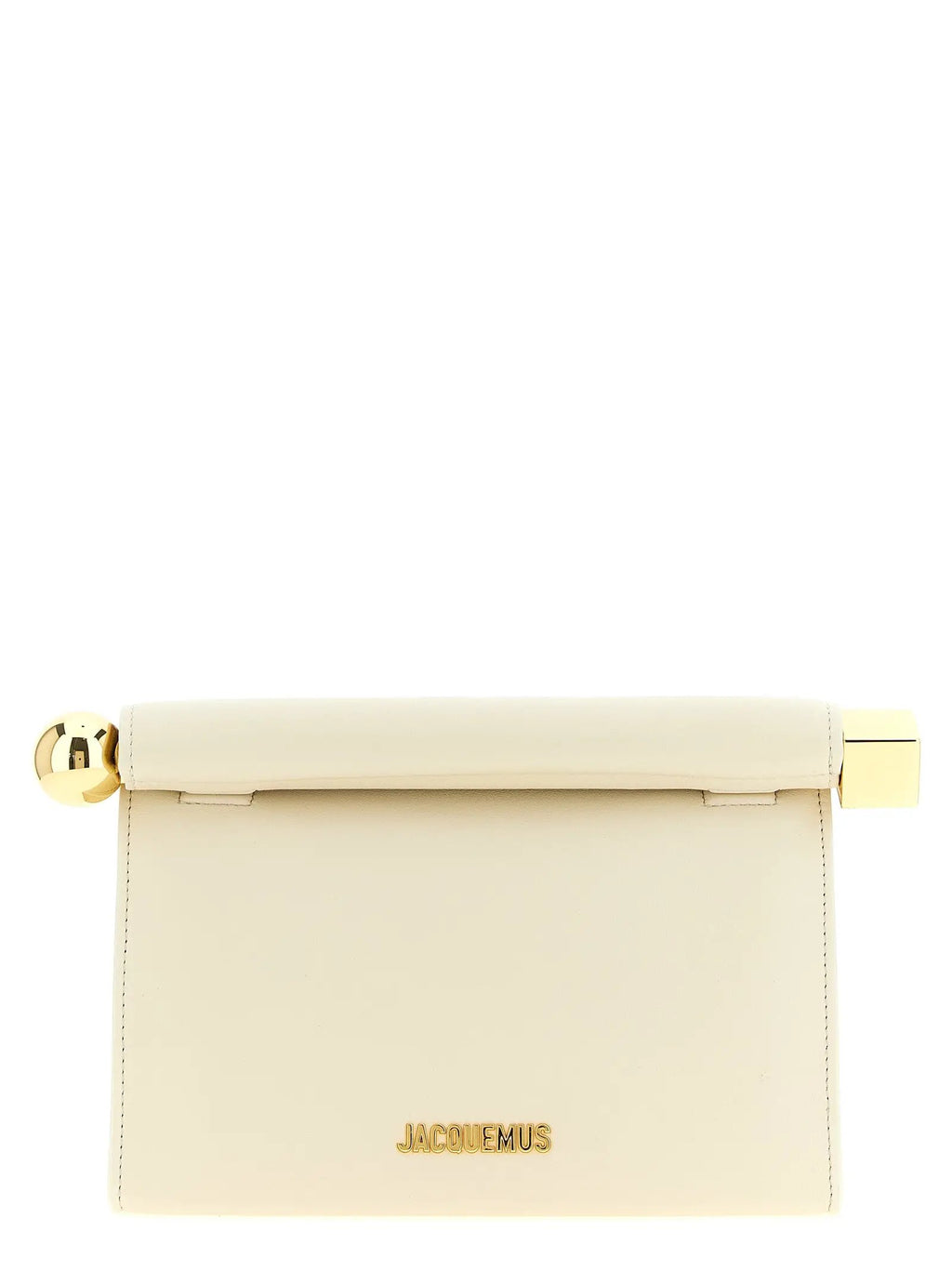 Jacquemus White Lamb Leather Clutch Bag