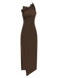 Coperni Brown Recycled Polyamide Long Dress