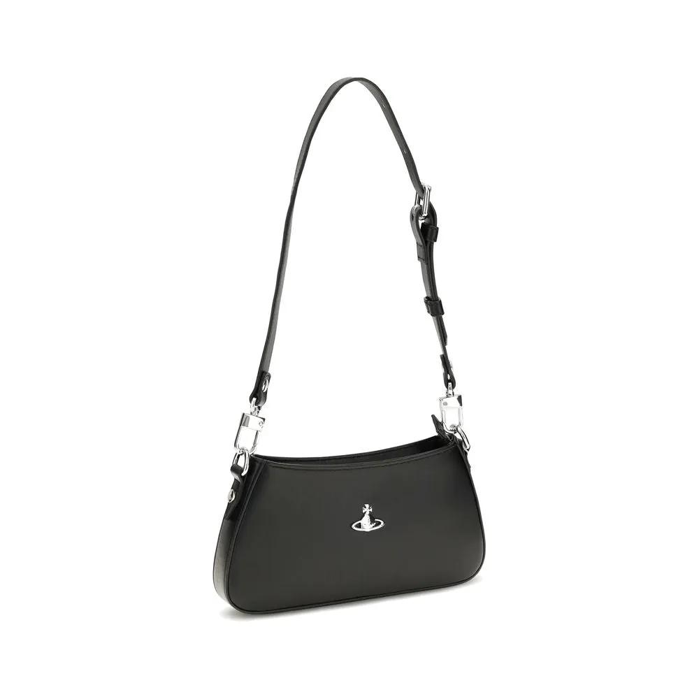 Vivienne Westwood Black Calf Leather Bos Taurus Shoulder Bag