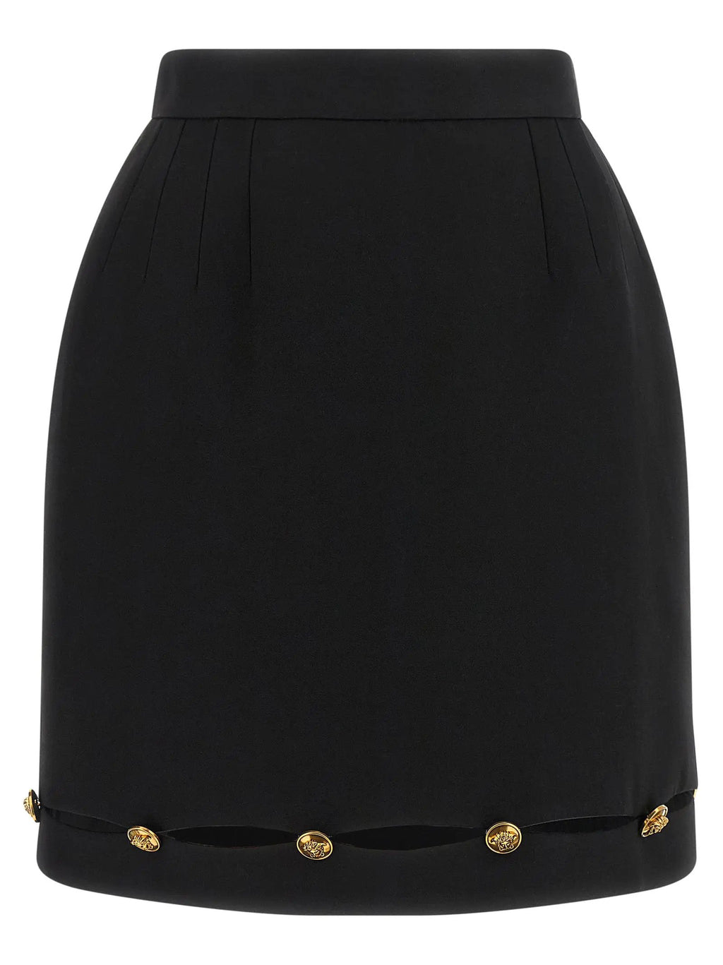 Versace Versace Black Virgin Wool Long Skirt