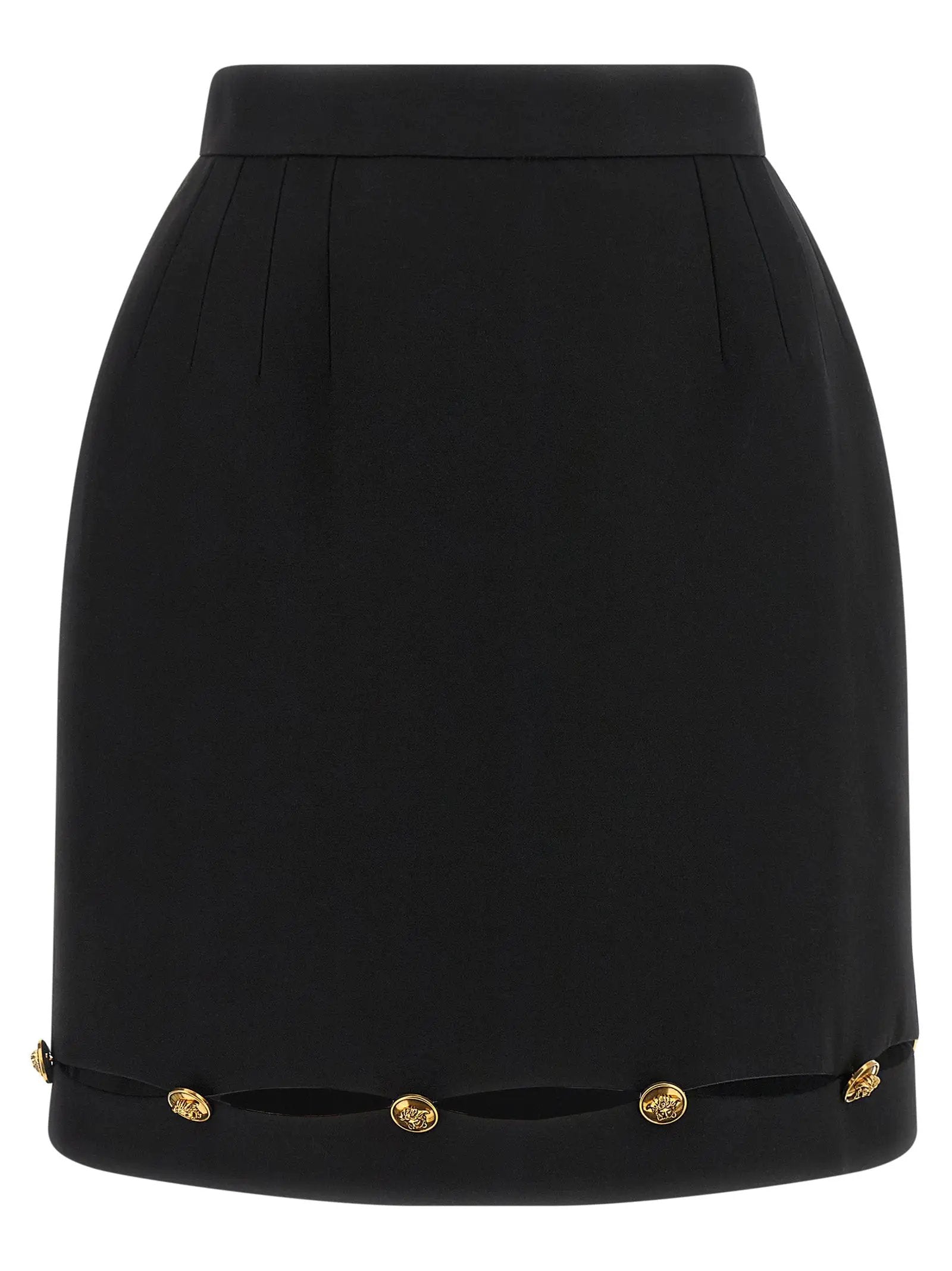 Versace Versace Black Virgin Wool Long Skirt
