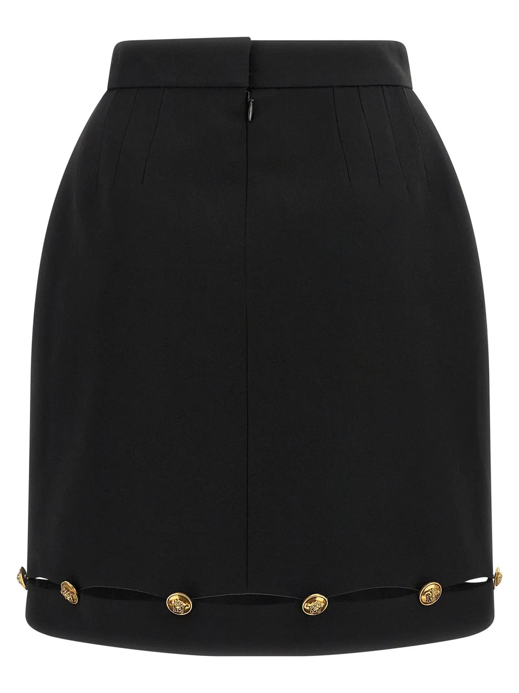 Versace Versace Black Virgin Wool Long Skirt