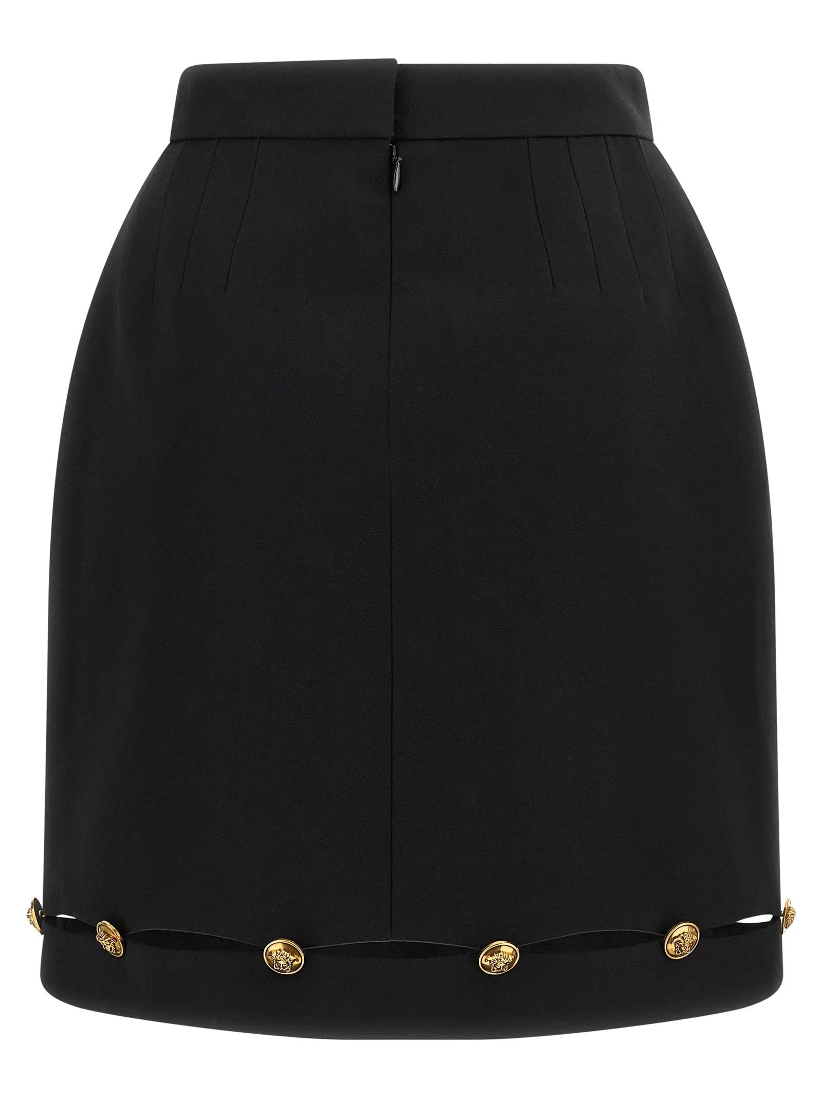 Versace Versace Black Virgin Wool Long Skirt