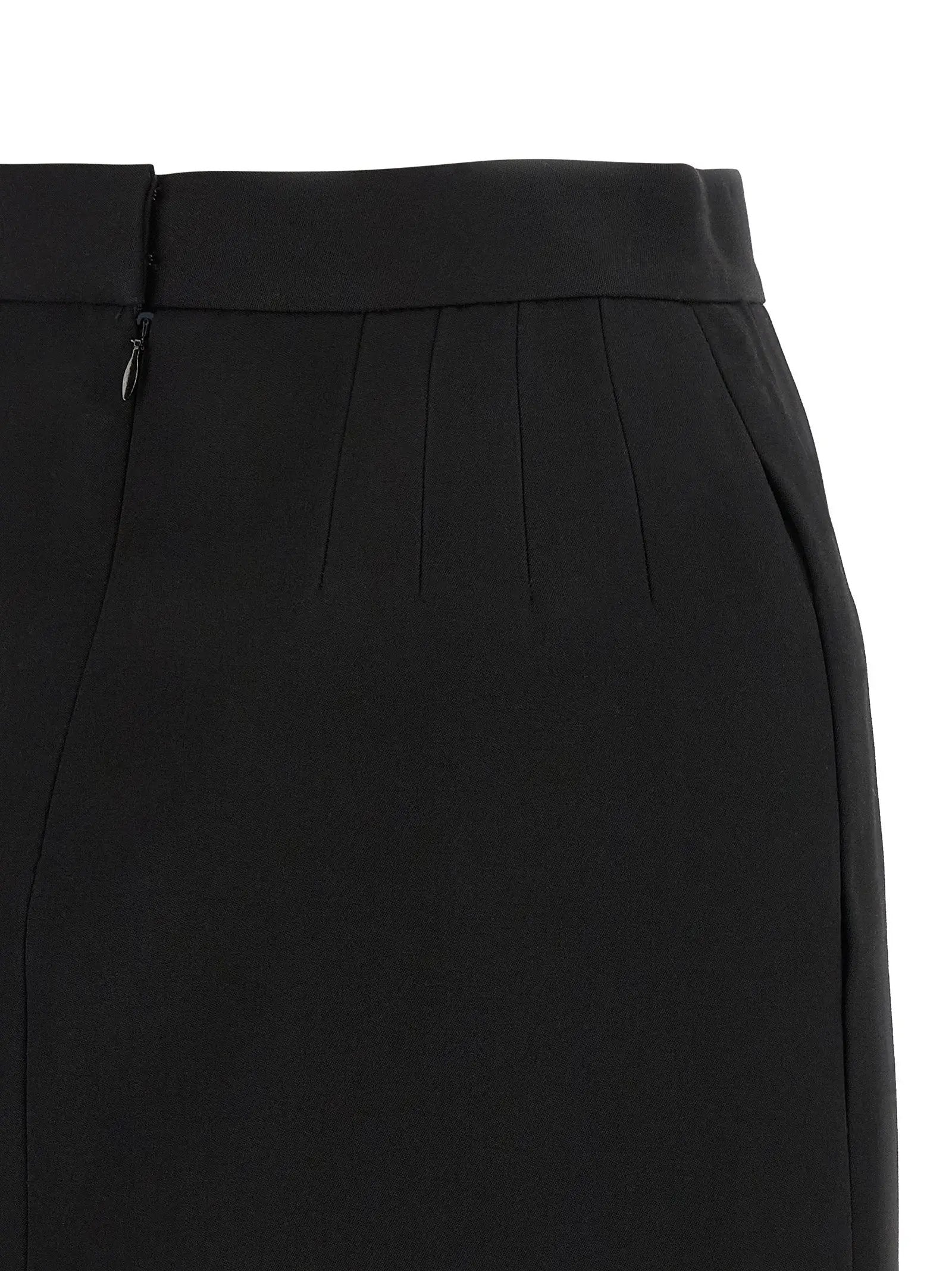 Versace Versace Black Virgin Wool Long Skirt