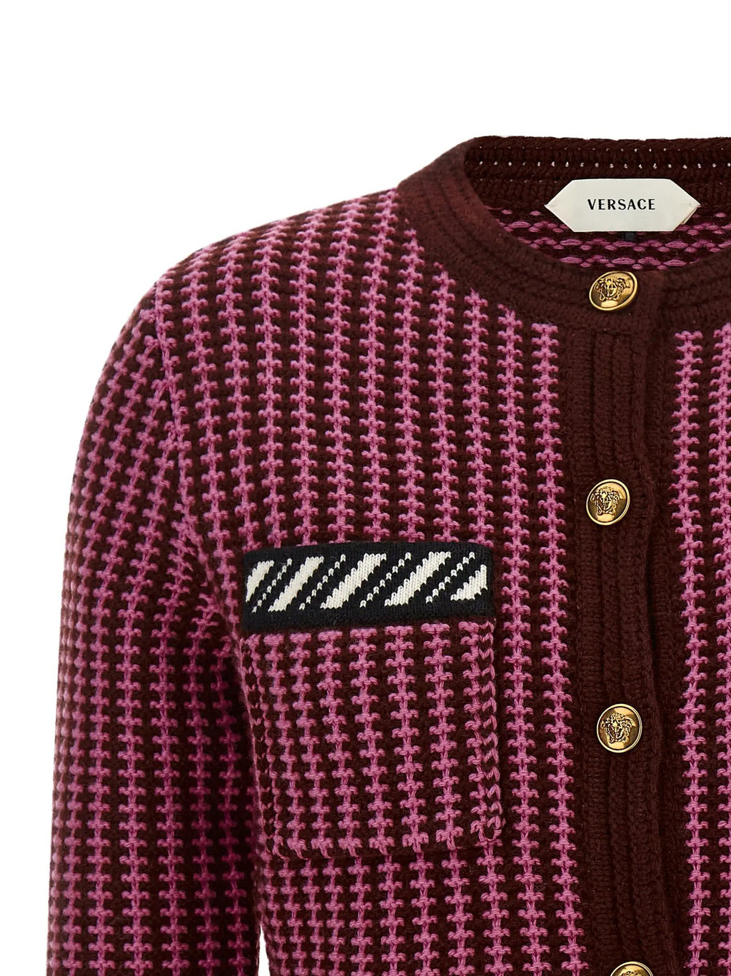 Versace Versace Multicolor Virgin Wool Cardigan
