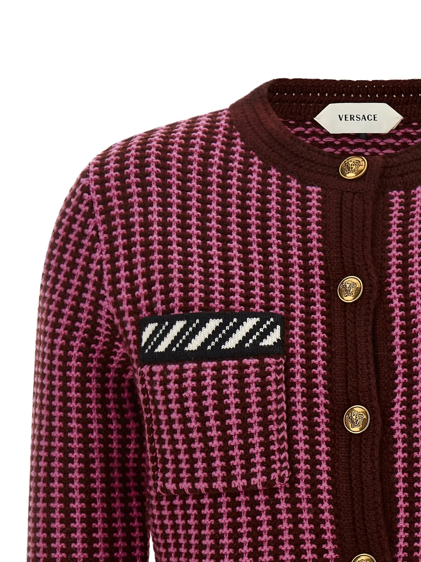 Versace Versace Multicolor Virgin Wool Cardigan