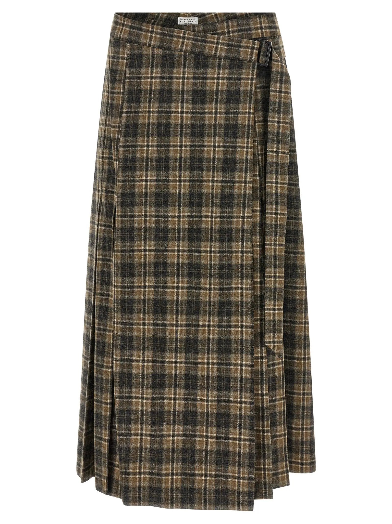 Brunello Cucinelli Brunello Cucinelli Brown Virgin Wool Mini Skirt