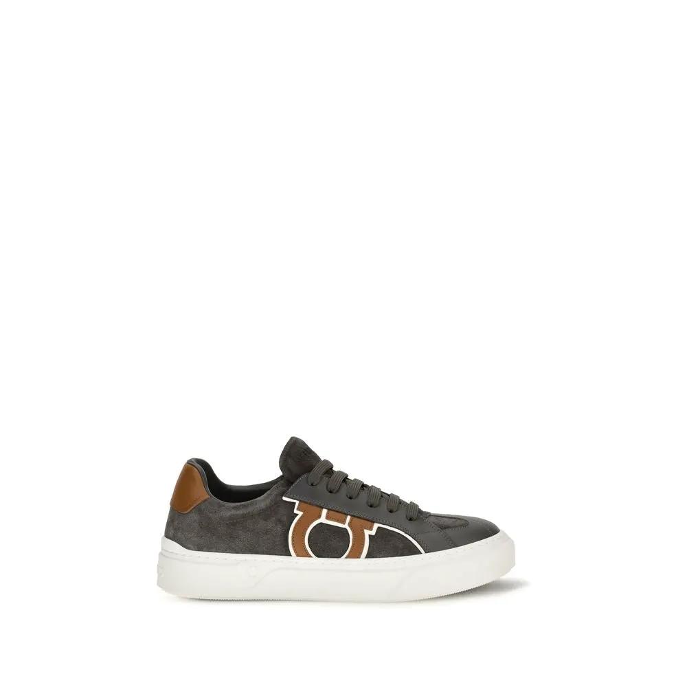 Ferragamo Ferragamo Gray Suede Leather Low Top Sneakers