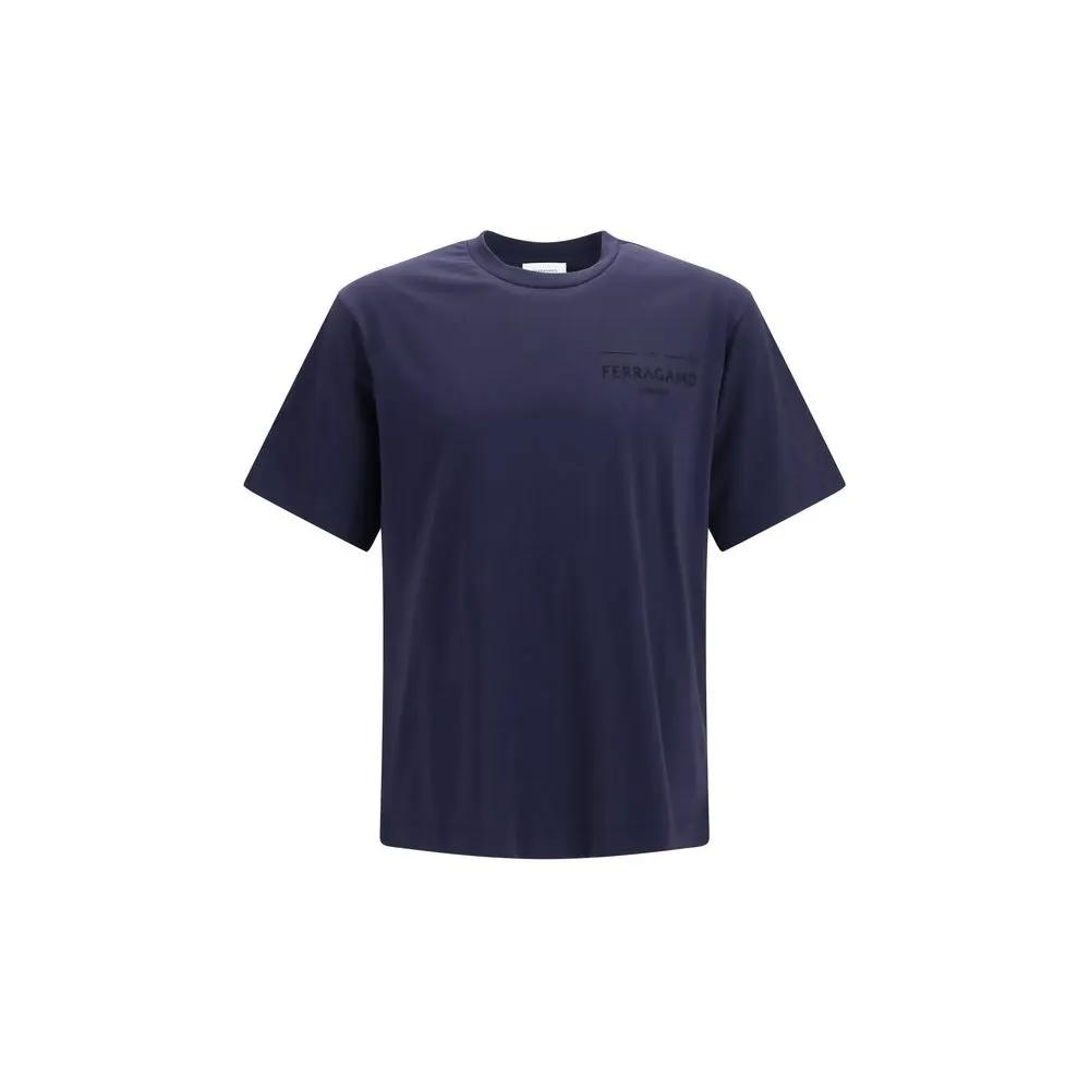 Ferragamo Ferragamo Blue Cotton T-Shirt