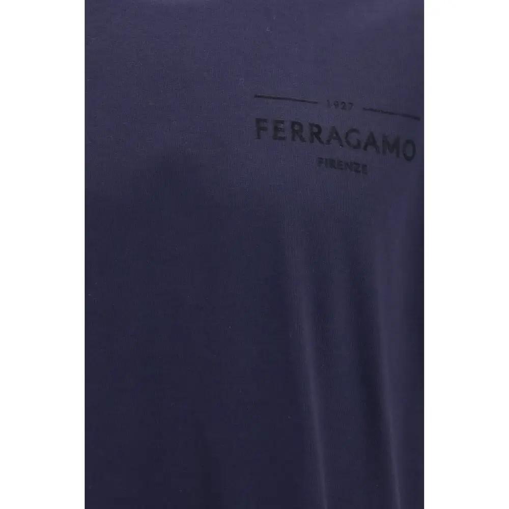 Ferragamo Ferragamo Blue Cotton T-Shirt
