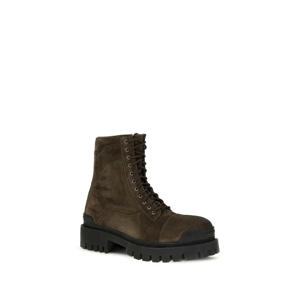 Balenciaga Balenciaga Bicolor Calf Leather Bos Taurus Lace-Up Boots