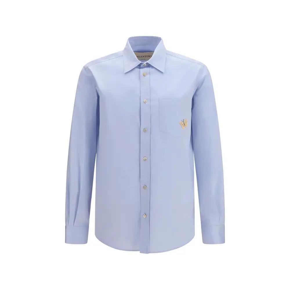Valentino Garavani Valentino Garavani Blue Cotton Dress Shirt