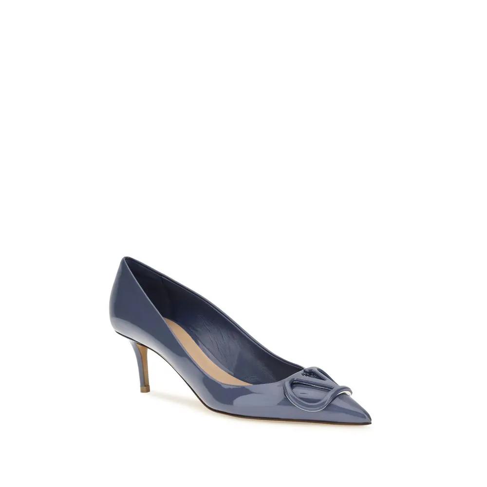 Valentino Garavani Valentino Garavani Blue Calf Leather Bos Taurus High Heel Pumps