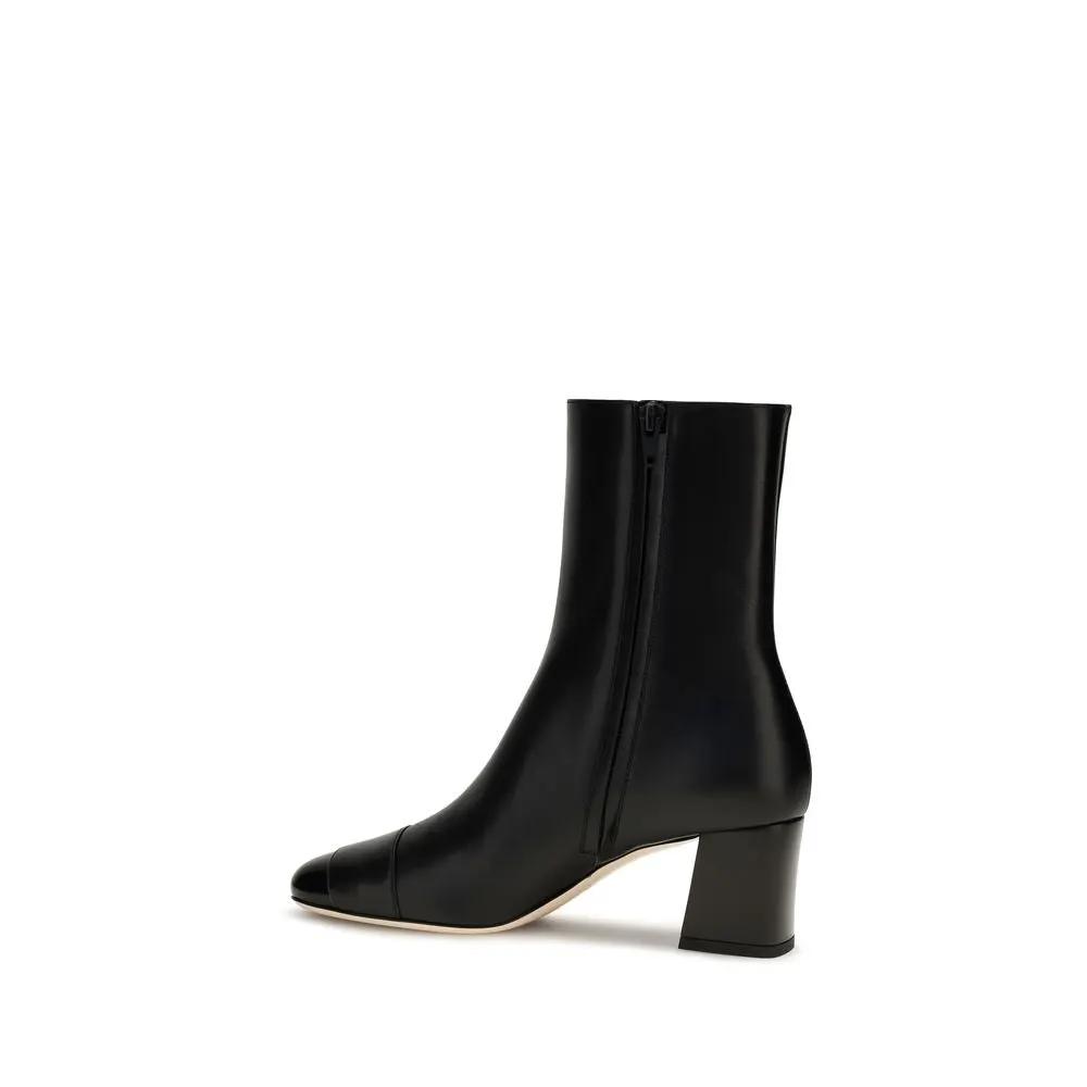 Valentino Garavani Black Calf Leather Bos Taurus Ankle Boots