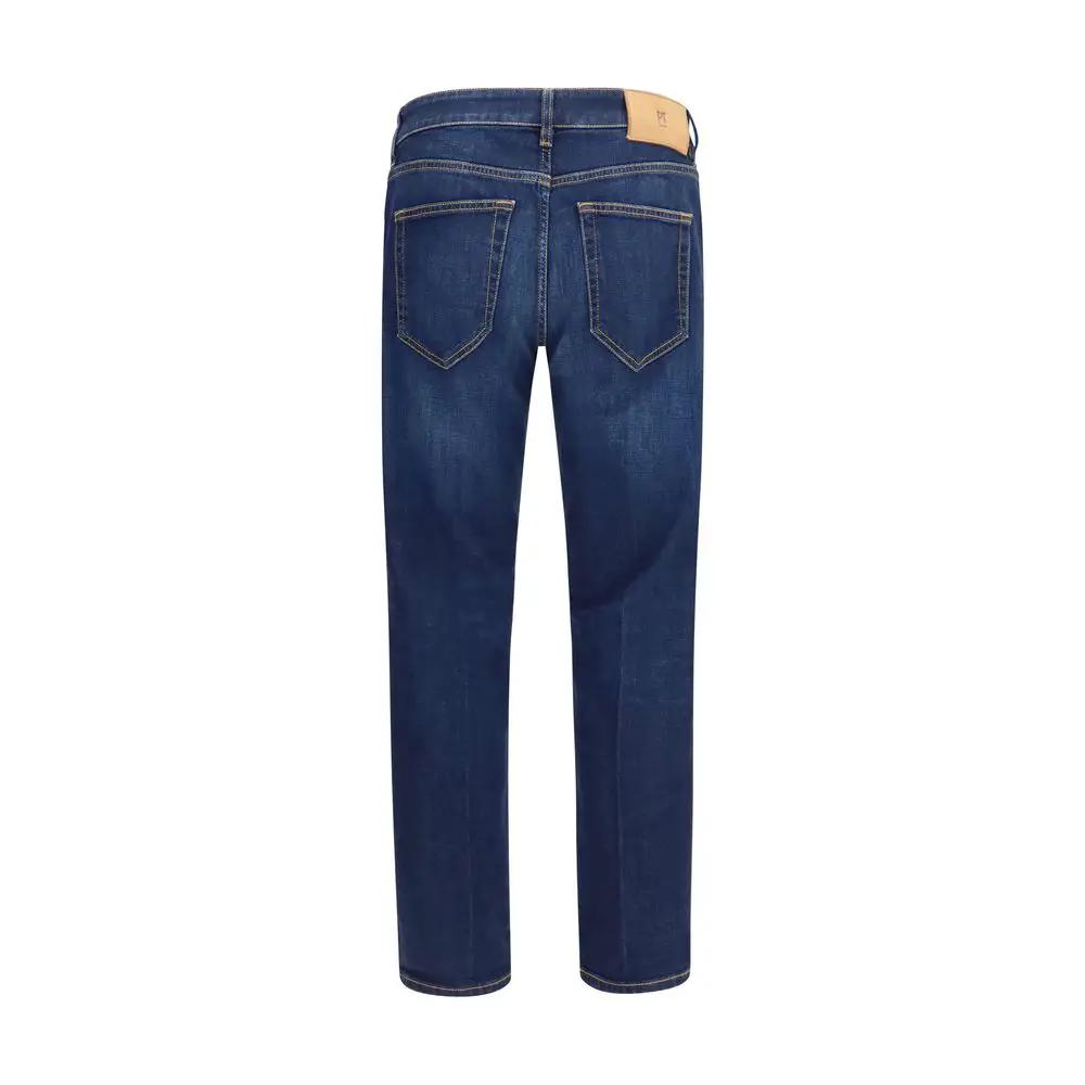 PT Torino PT Torino Blue Cotton Straight-Leg Jeans