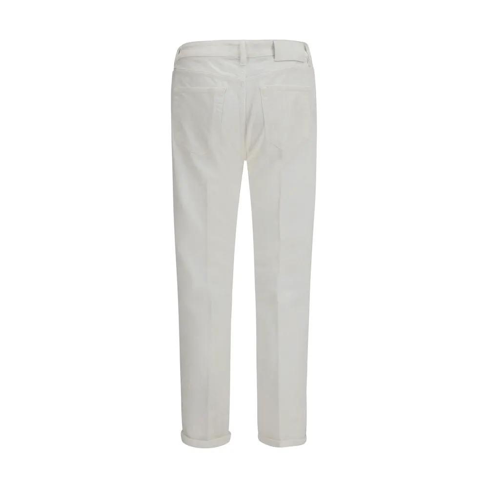 PT Torino PT Torino White Cotton Slim Fit Jeans