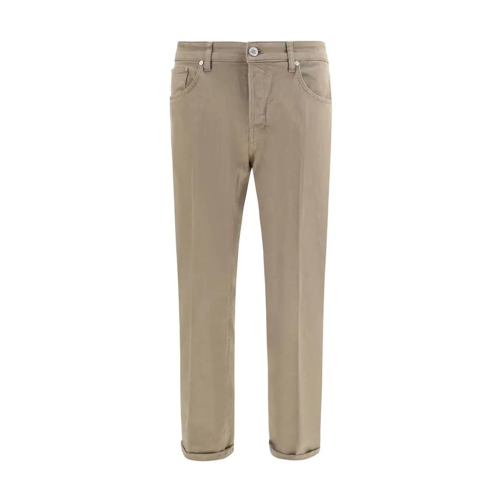 PT Torino PT Torino Beige Cotton Slim Fit Jeans