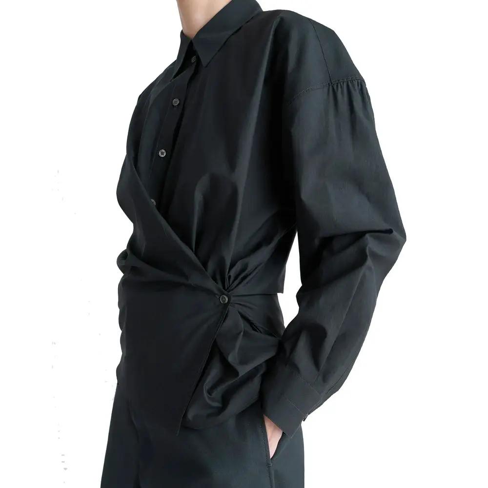 Chemise en polyamide noire Lemaire