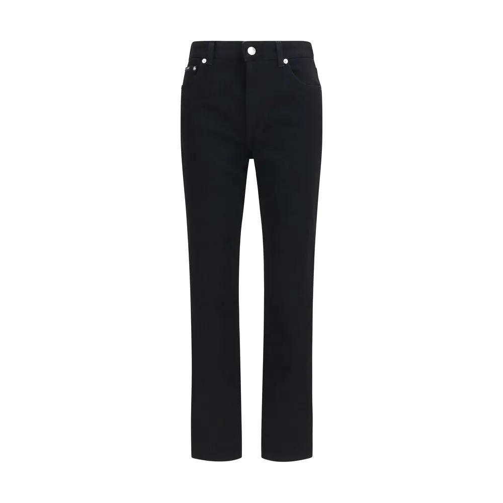 Dolce & Gabbana Black Cotton Straight-Leg Jeans