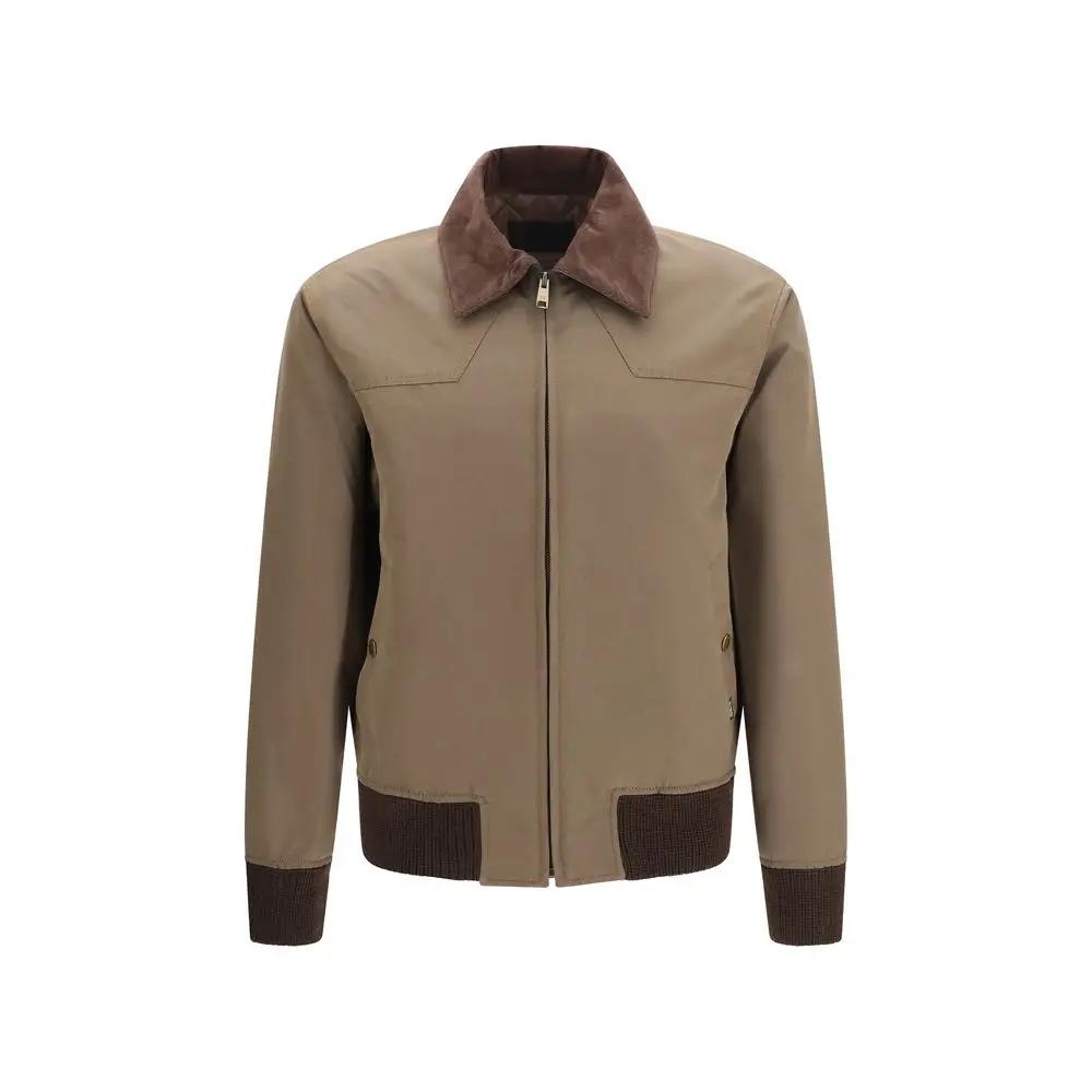 Prada Prada Brown Cotton Full-Length Jacket