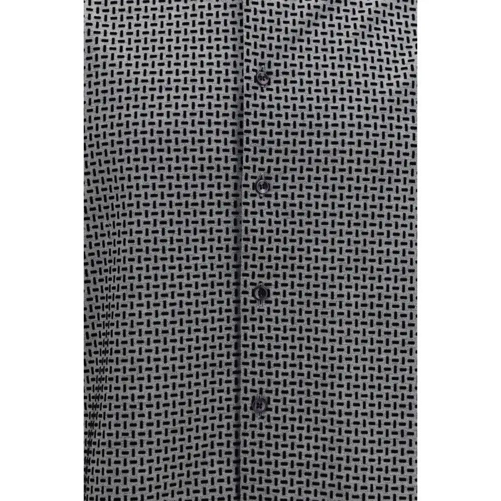 Chemise Giorgio Armani en coton gris à motifs