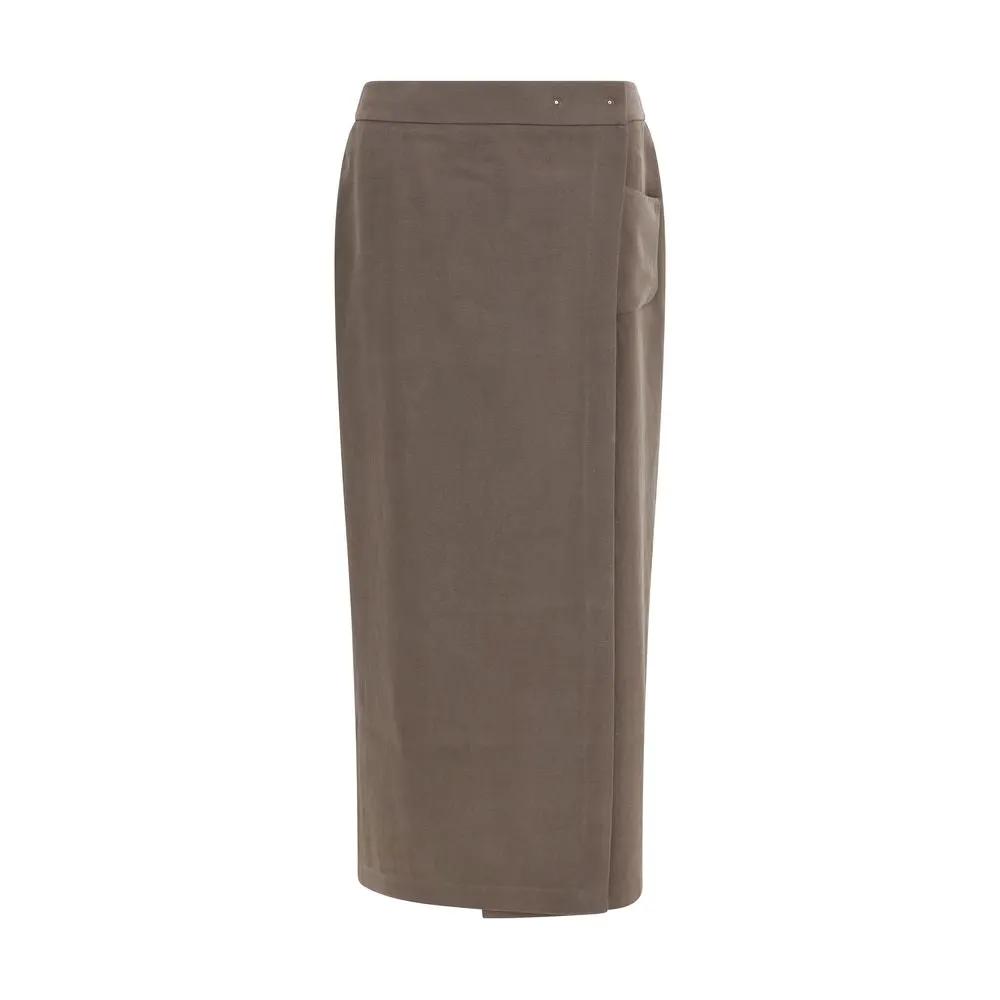 Giorgio Armani Giorgio Armani Brown Silk Long Skirt