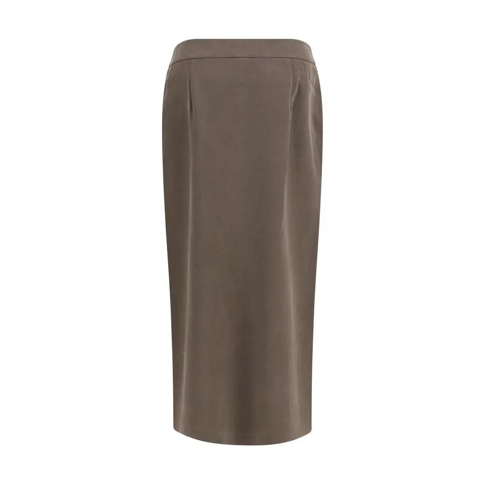 Giorgio Armani Giorgio Armani Brown Silk Long Skirt