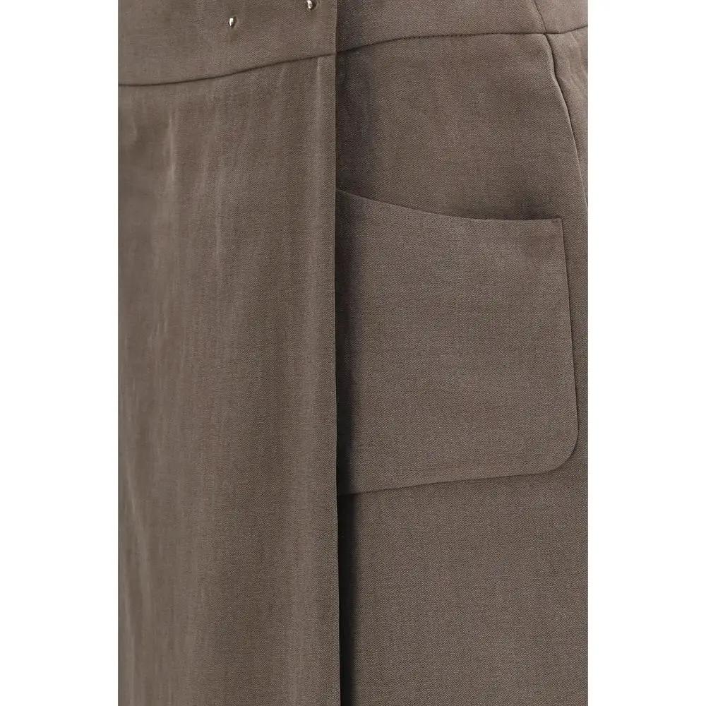 Jupe longue en soie marron Giorgio Armani