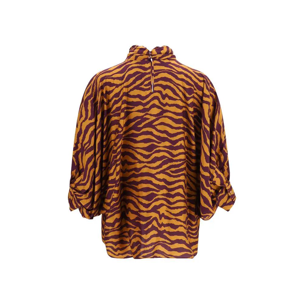 Kristina Ti Kristina Ti Orange Viscose Blouse