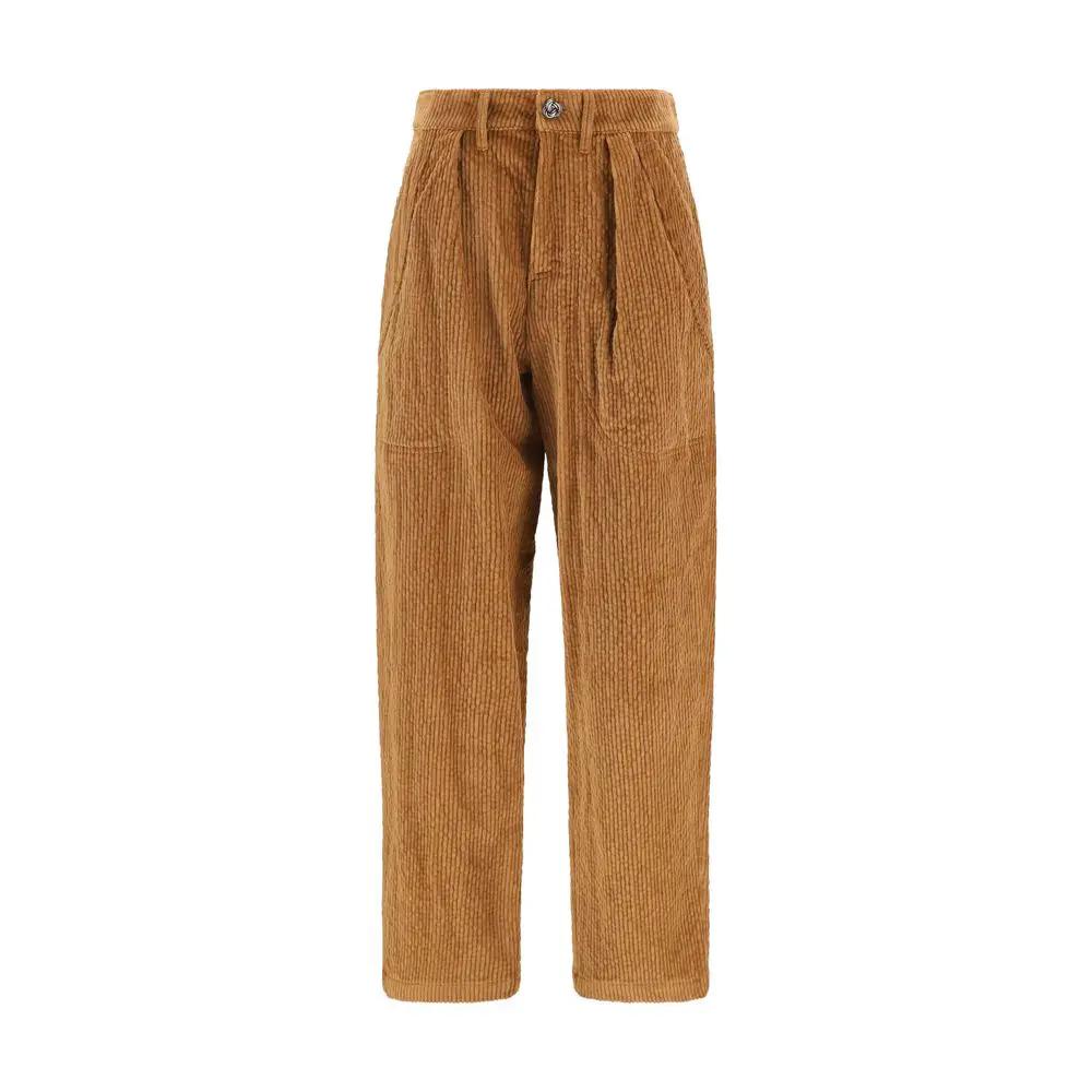 Kristina Ti Kristina Ti Brown Cotton Casual Pants