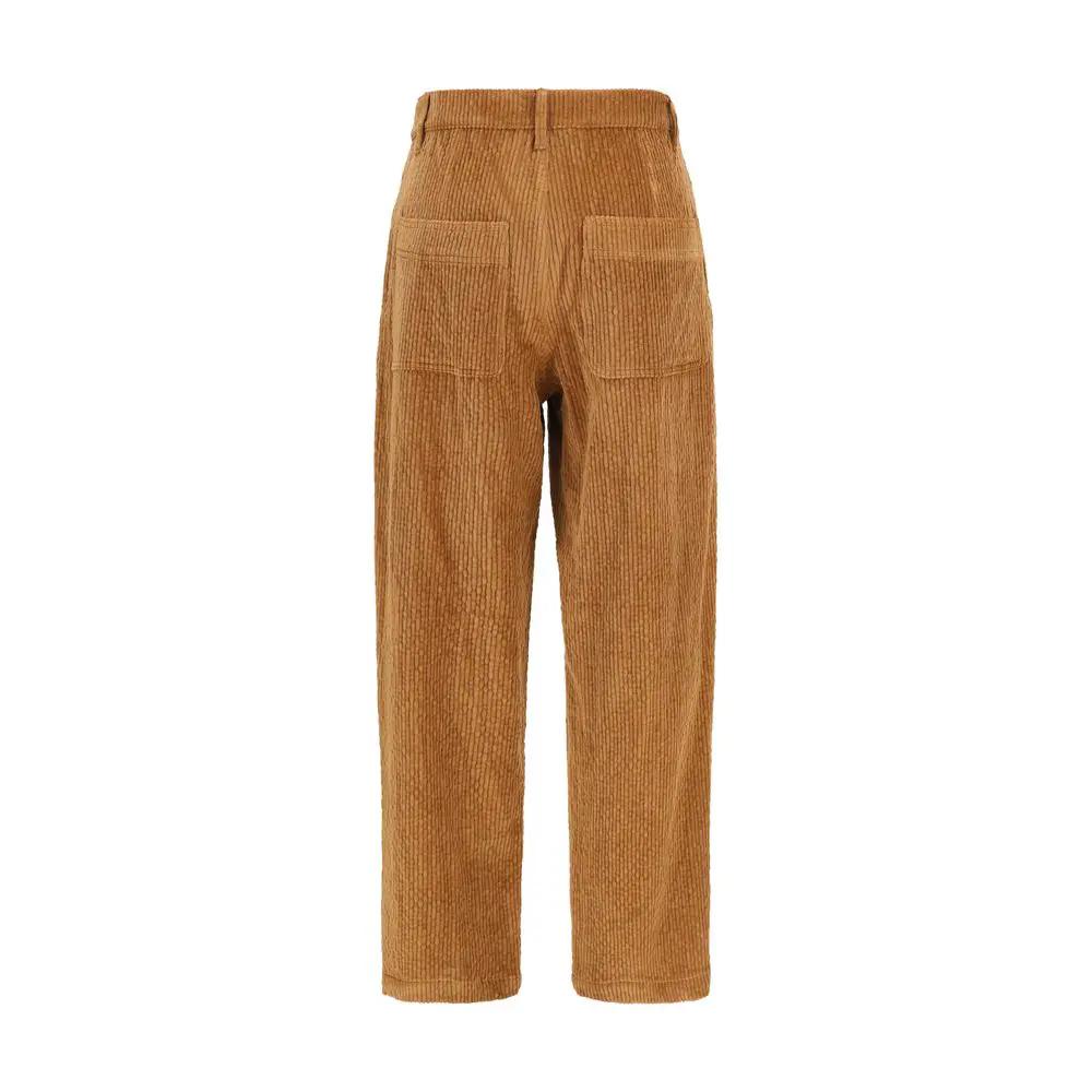 Kristina Ti Kristina Ti Brown Cotton Casual Pants
