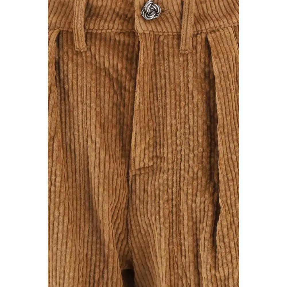Kristina Ti Kristina Ti Brown Cotton Casual Pants