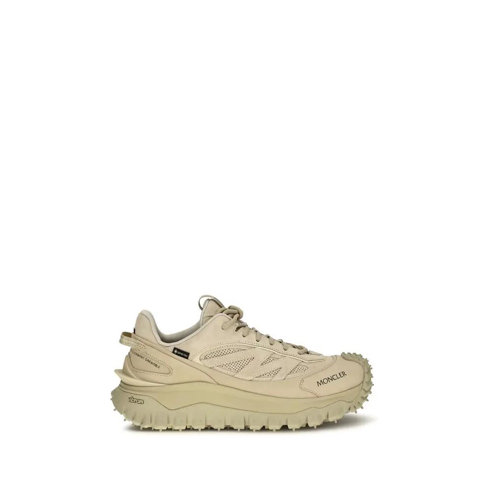 Moncler Baskets athlétiques en cuir de veau beige