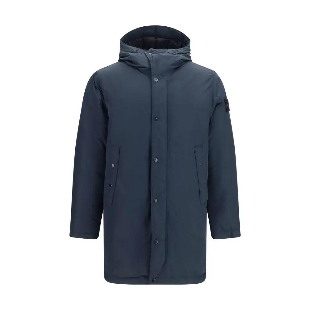 Stone Island Stone Island Blue Polyester Coat