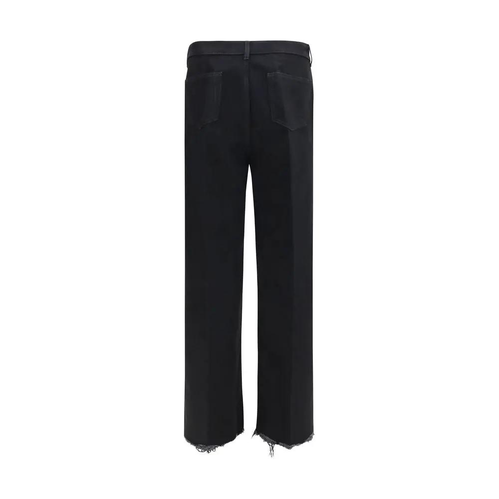 Rick Owens Black Cotton Flared Jeans