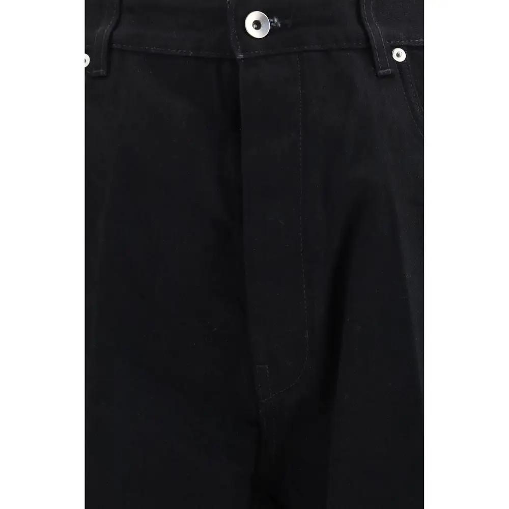 Rick Owens Black Cotton Flared Jeans