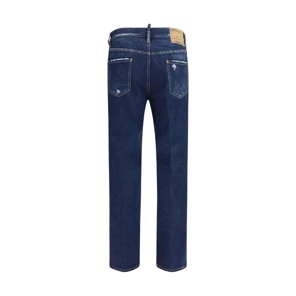Dsquared² Dsquared² Blue Cotton Straight-Leg Jeans