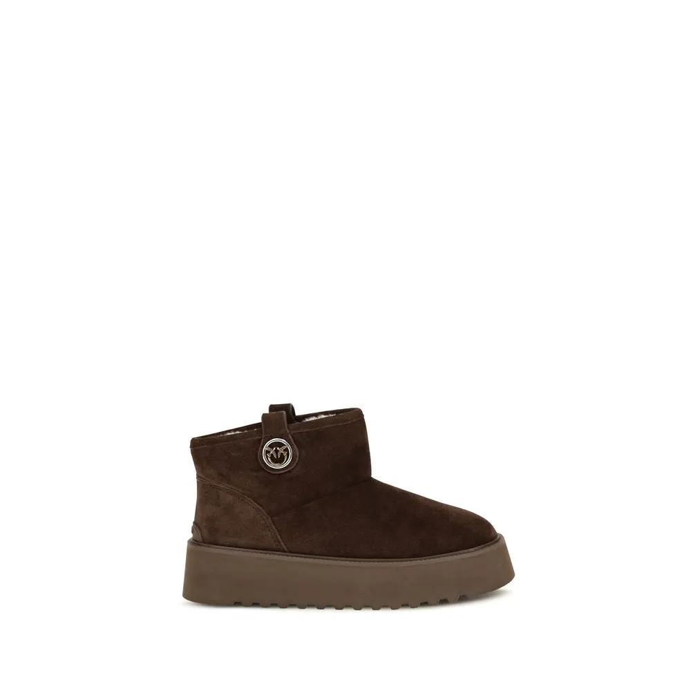 Bottes plateforme Martina 08 en daim marron femme – Pinko