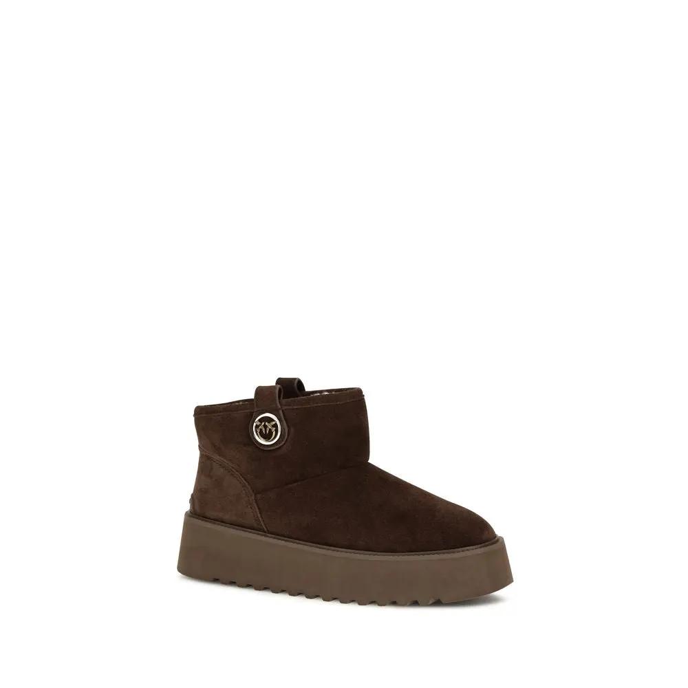 Bottes plateforme Martina 08 en daim marron femme – Pinko