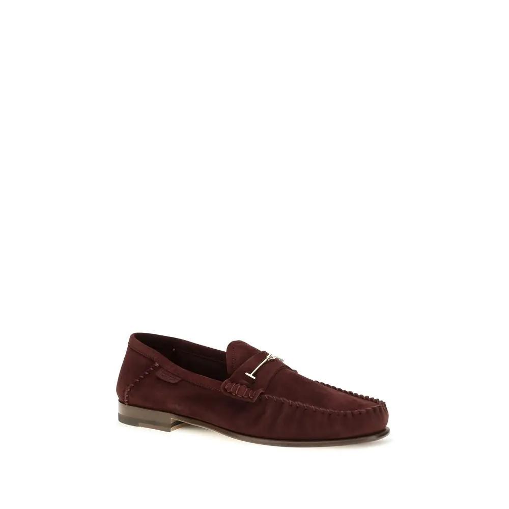 Tom Ford Tom Ford Bordeaux Calf Leather Bos Taurus Slip-On Loafers