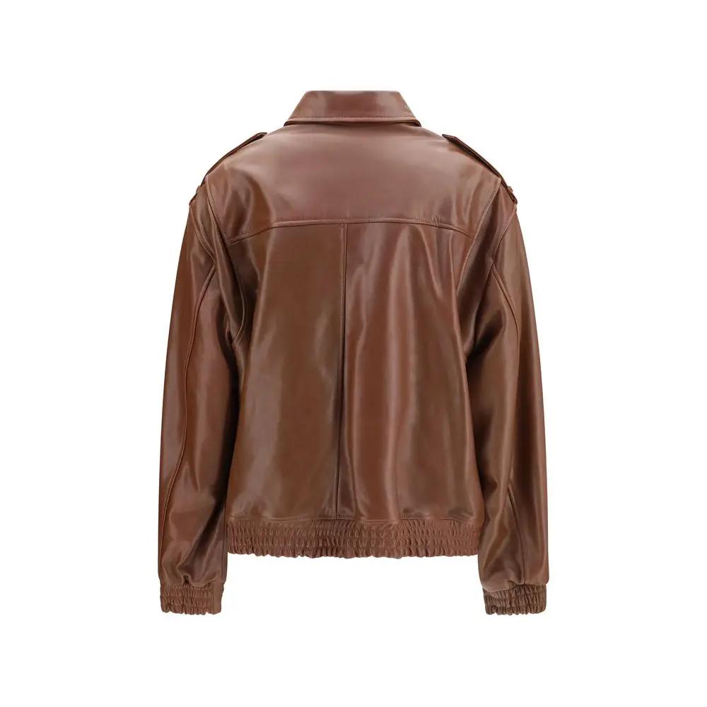 Women's Brown Astra Vegetal Lamb Leather Jacket – Arma