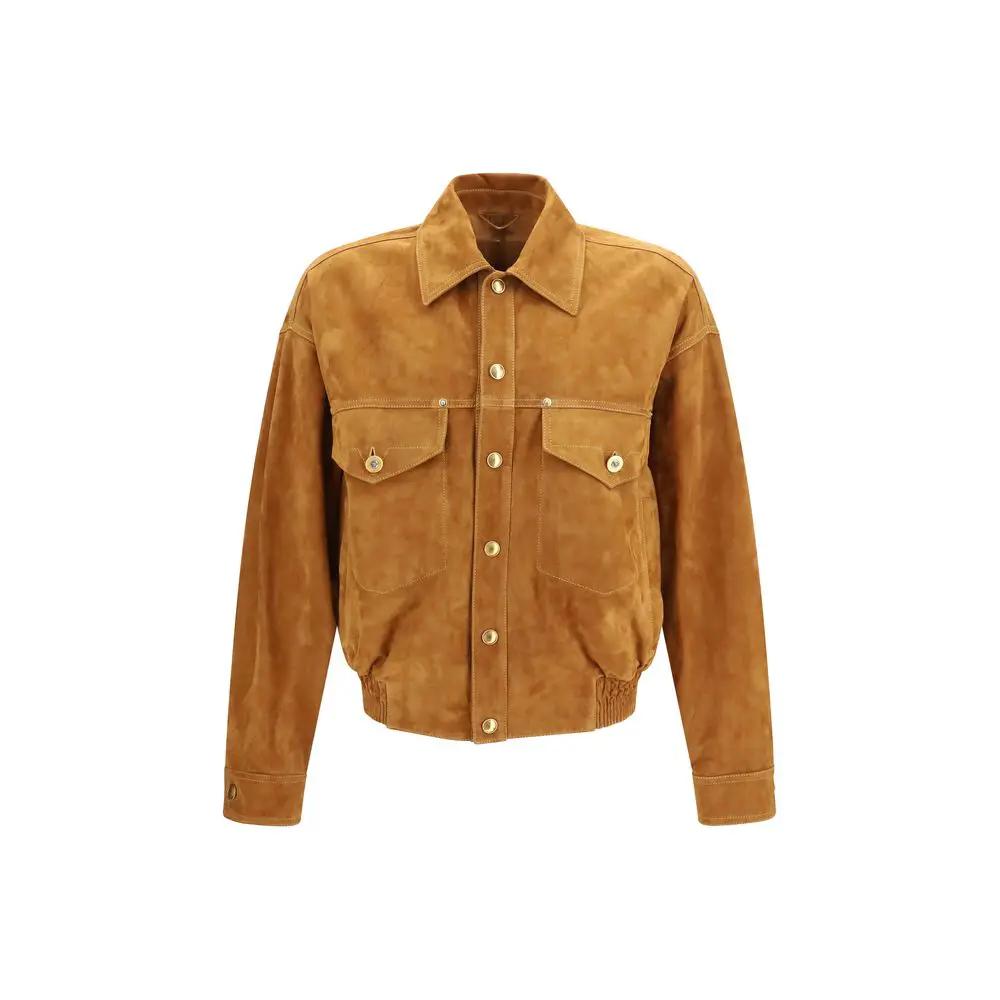 Men's Brown Lamb Leather Jacket – Versace