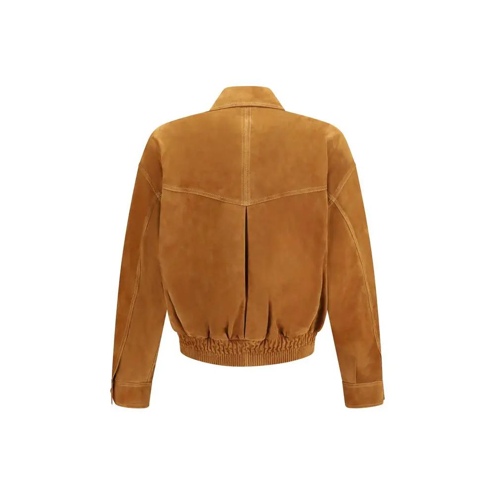 Men's Brown Lamb Leather Jacket – Versace