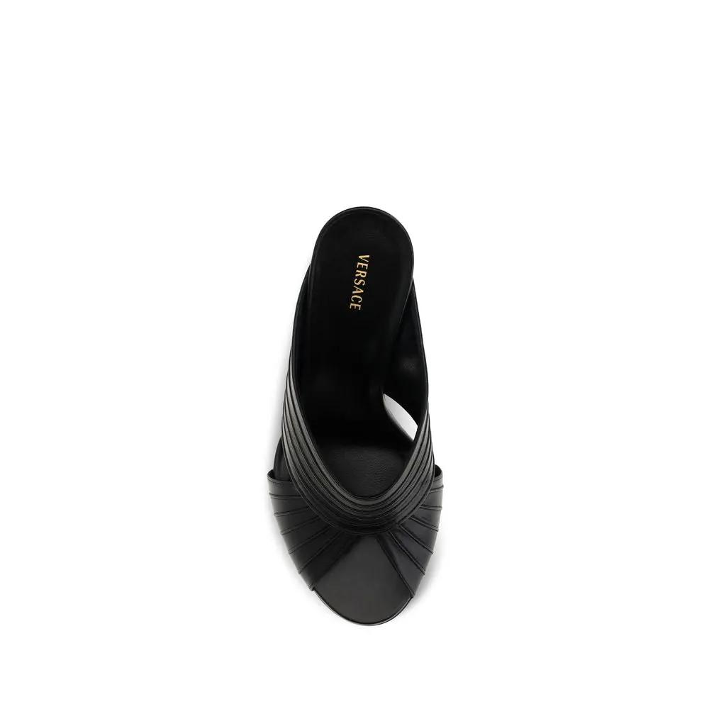 Versace Versace Black Lamb Ovis Aries Aries Mules